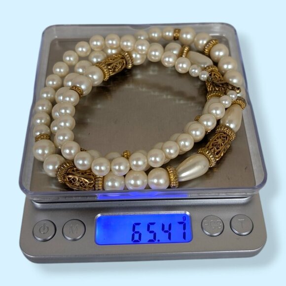 Vintage Glass Pearl Beaded Necklace - Picture 5 of 5